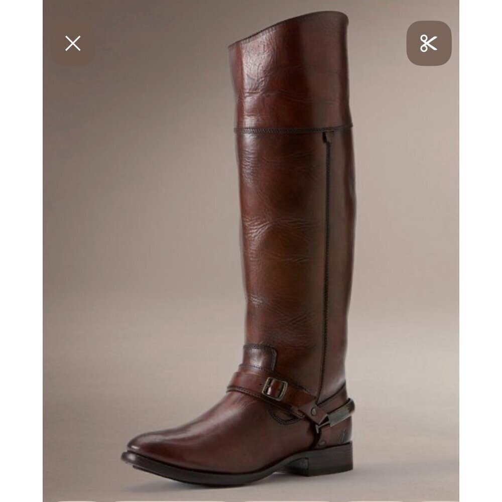 Frye Women’s Lindsay Spur Equestrian Riding Boots Brown Leather Size 7B